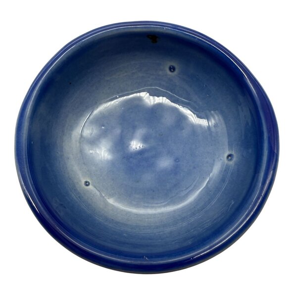 Metlox Blue Cherry Blossom Jar w/ Lid Embossed Floral Vase California Pottery - Picture 7 of 10